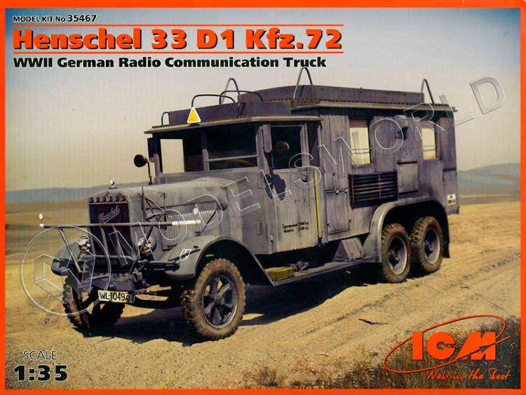 Склеиваемая пластиковая модель Henschel 33 D1 Kfz.72, немецкая машина связи, 2МВ. Масштаб 1:35 - фото 1